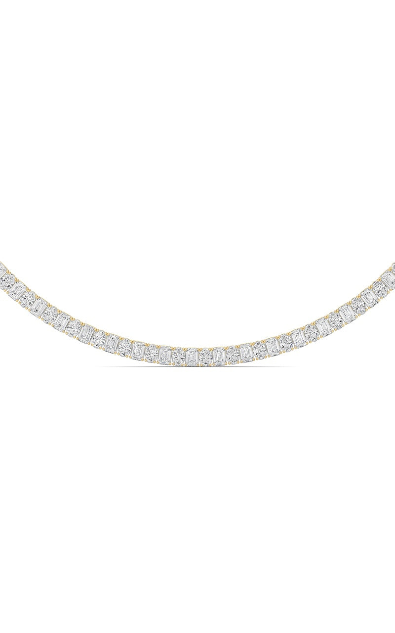 33Cttw Emerald Lab Grown Diamond (F/VS ) Necklace in 14K Gold