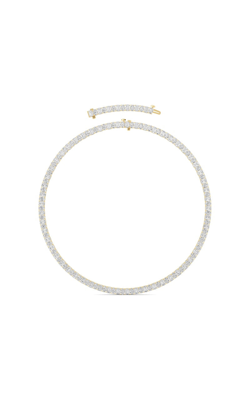 33Cttw Emerald Lab Grown Diamond (F/VS ) Necklace in 14K Gold