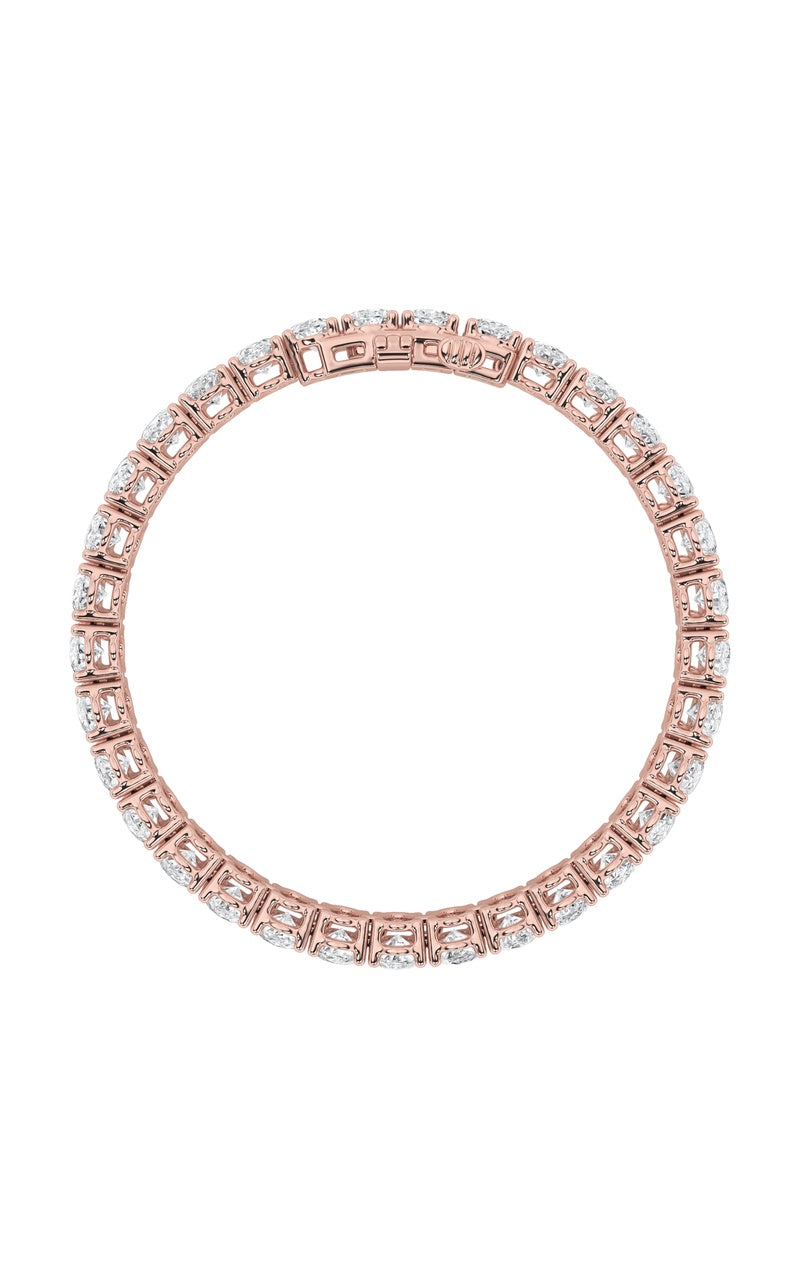 16.5Cttw Oval Shaped Lab Grown Diamond (F/VS) East West Line Bracelet in 14K Gold