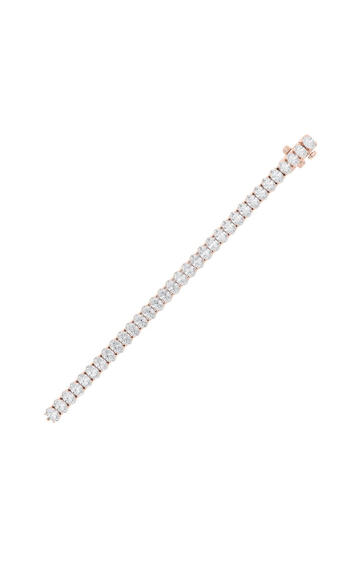 16.5Cttw Oval Shaped Lab Grown Diamond (F/VS) East West Line Bracelet in 14K Gold