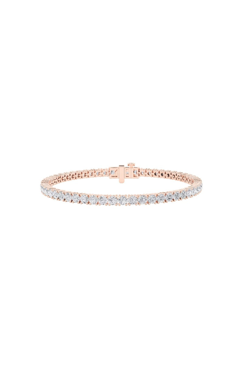 6Cttw Round Shaped Lab Grown Diamond (F/VS) Tennis Bracelet in 14K Gold