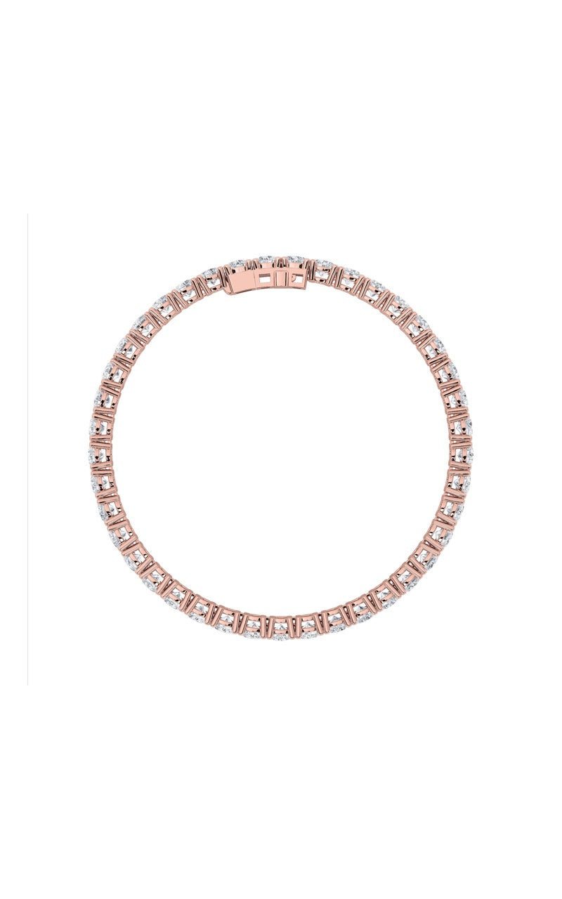 6Cttw Round Shaped Lab Grown Diamond (F/VS) Tennis Bracelet in 14K Gold