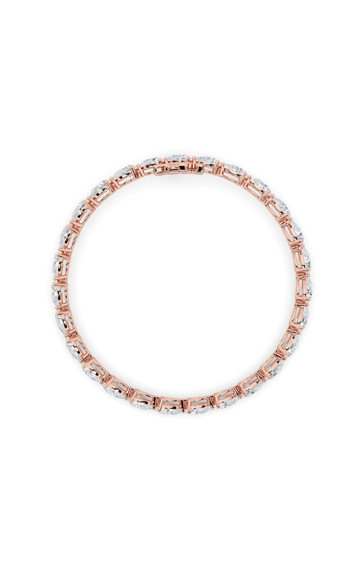 7Cttw Pear Shaped Lab Grown Diamond (F/VS) Fancy Line Bracelet in 14K Gold