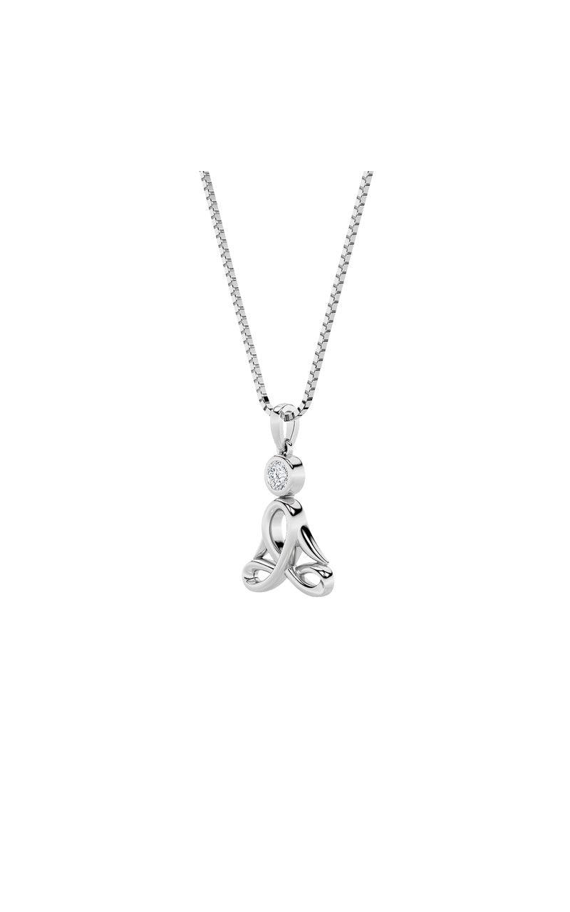 14K White Gold Necklace KJ01418P.RD-0.2-21F