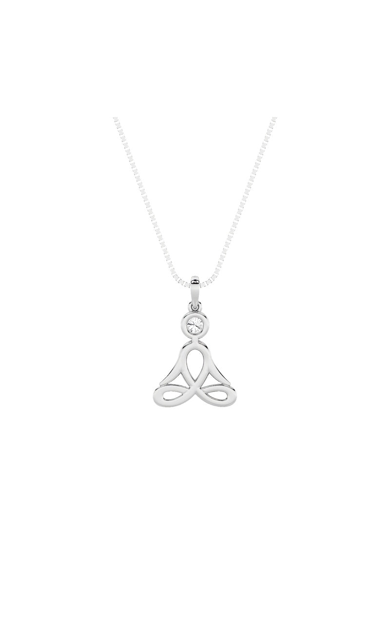 14K White Gold Necklace KJ01418P.RD-0.2-21F