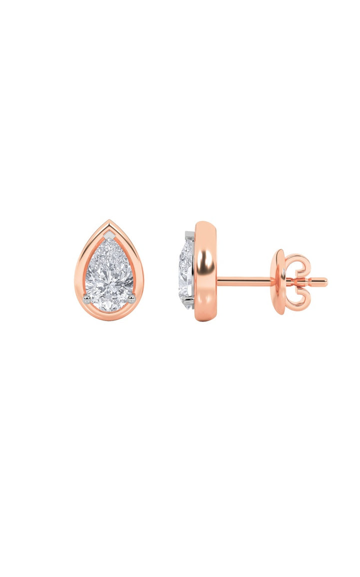 2Cttw Pear Shaped Lab Grown Diamond (F/VS) Stud Earrings in 14K Gold