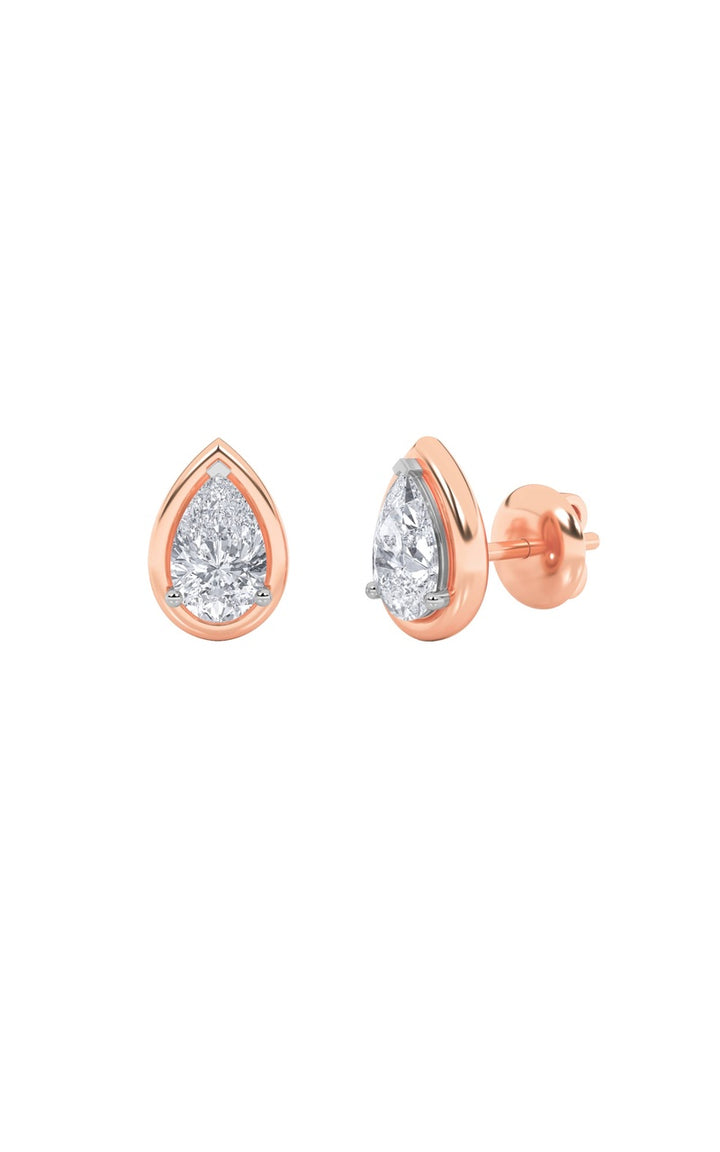 2Cttw Pear Shaped Lab Grown Diamond (F/VS) Stud Earrings in 14K Gold