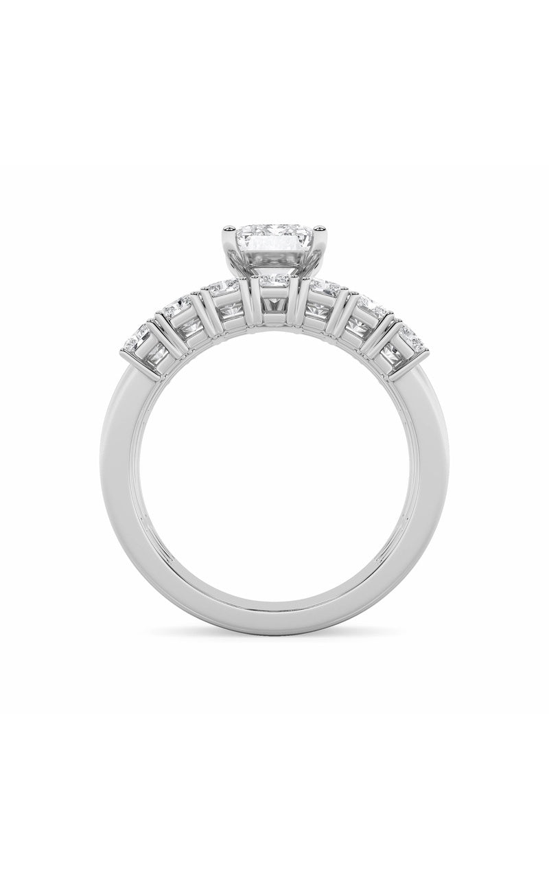 3.5Cttw Radiant Shaped Lab Grown Diamond (G/VS) Bridal Set with Matching Band and  Ring in 14K Gold
