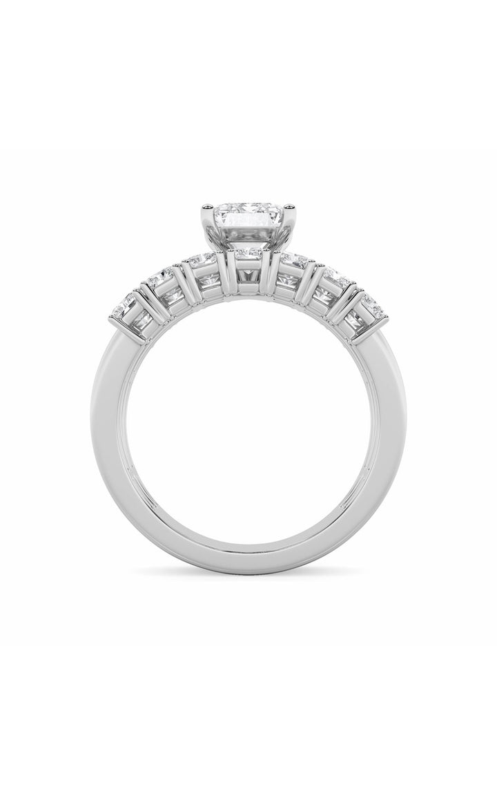 3.5Cttw Radiant Shaped Lab Grown Diamond (G/VS) Bridal Set with Matching Band and  Ring in 14K Gold