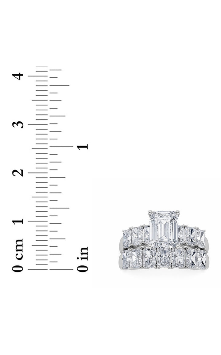 3.5Cttw Radiant Shaped Lab Grown Diamond (G/VS) Bridal Set with Matching Band and  Ring in 14K Gold