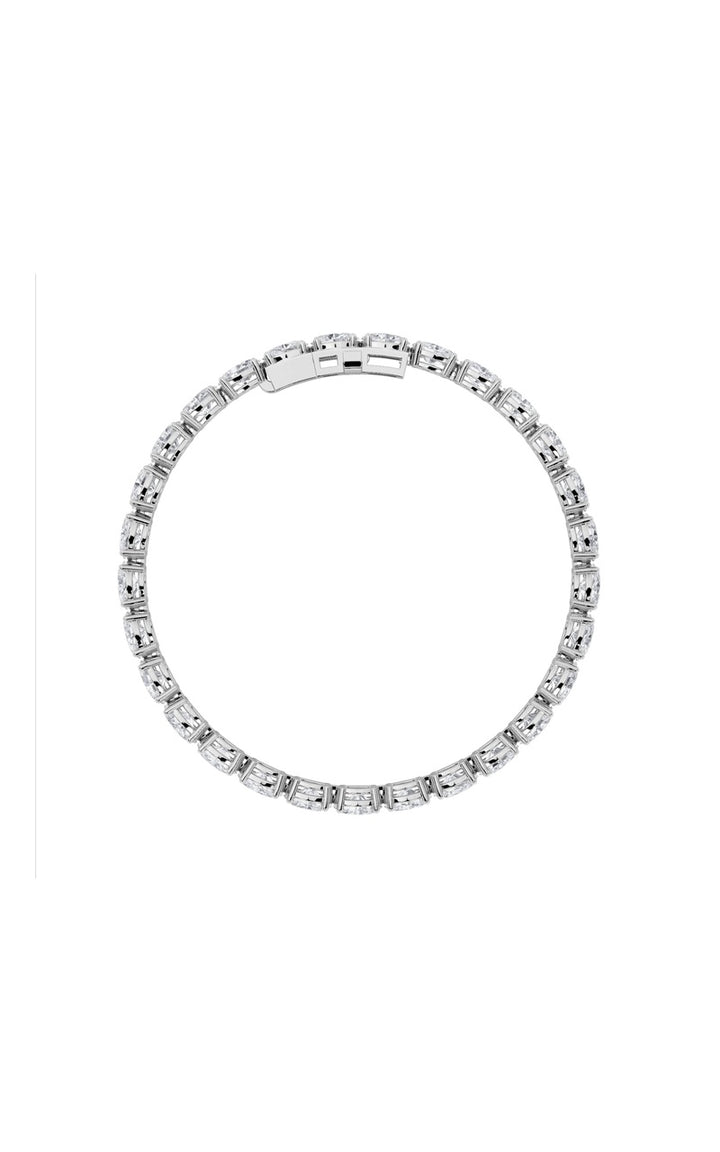 7CTW Oval Shaped Lab Grown Diamond (F/VS) Bracelet in 14K White Gold