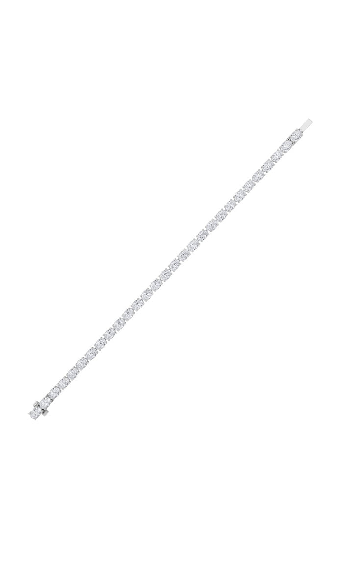 7CTW Oval Shaped Lab Grown Diamond (F/VS) Bracelet in 14K White Gold