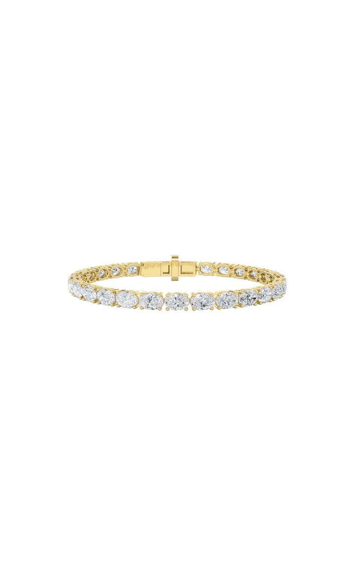 7CTW Oval Shaped Lab Grown Diamond (F/VS) Bracelet in 14K White Gold