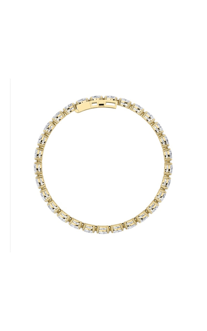 7CTW Oval Shaped Lab Grown Diamond (F/VS) Bracelet in 14K White Gold