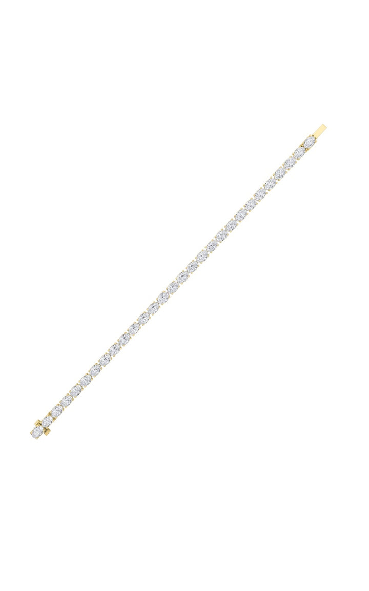 7CTW Oval Shaped Lab Grown Diamond (F/VS) Bracelet in 14K White Gold