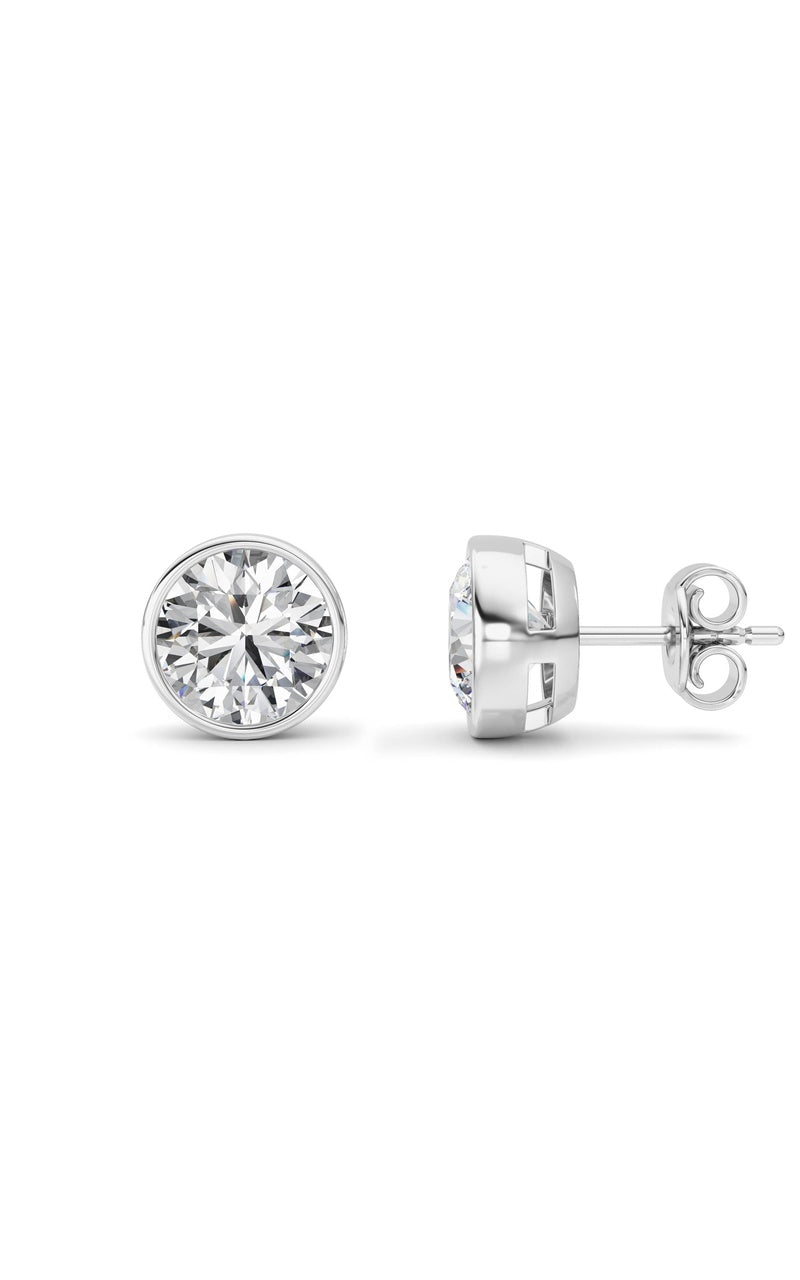 4CTW Round Shaped Lab Grown Diamond (F/VS) Earring in 14K White Gold
