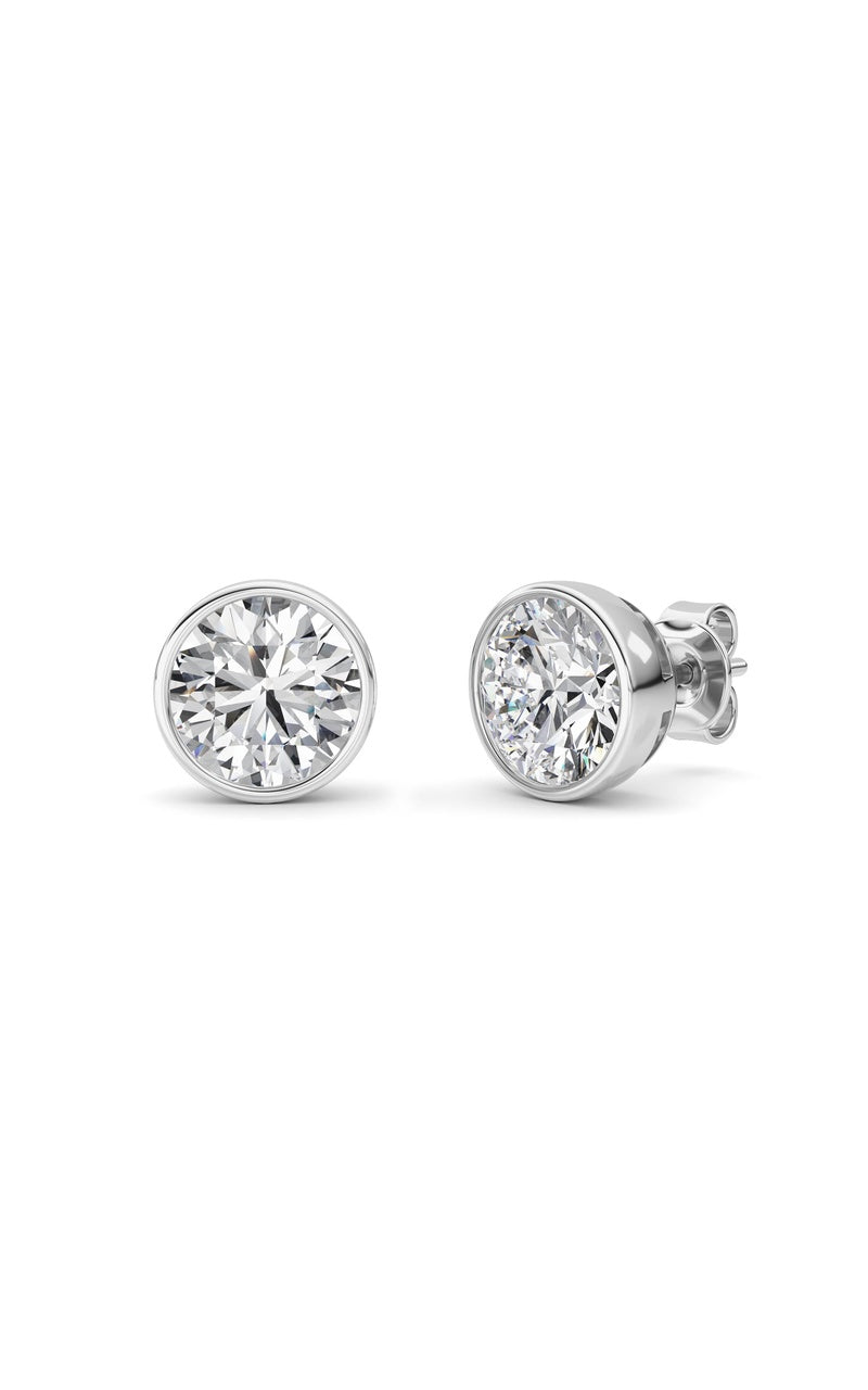 4CTW Round Shaped Lab Grown Diamond (F/VS) Earring in 14K White Gold