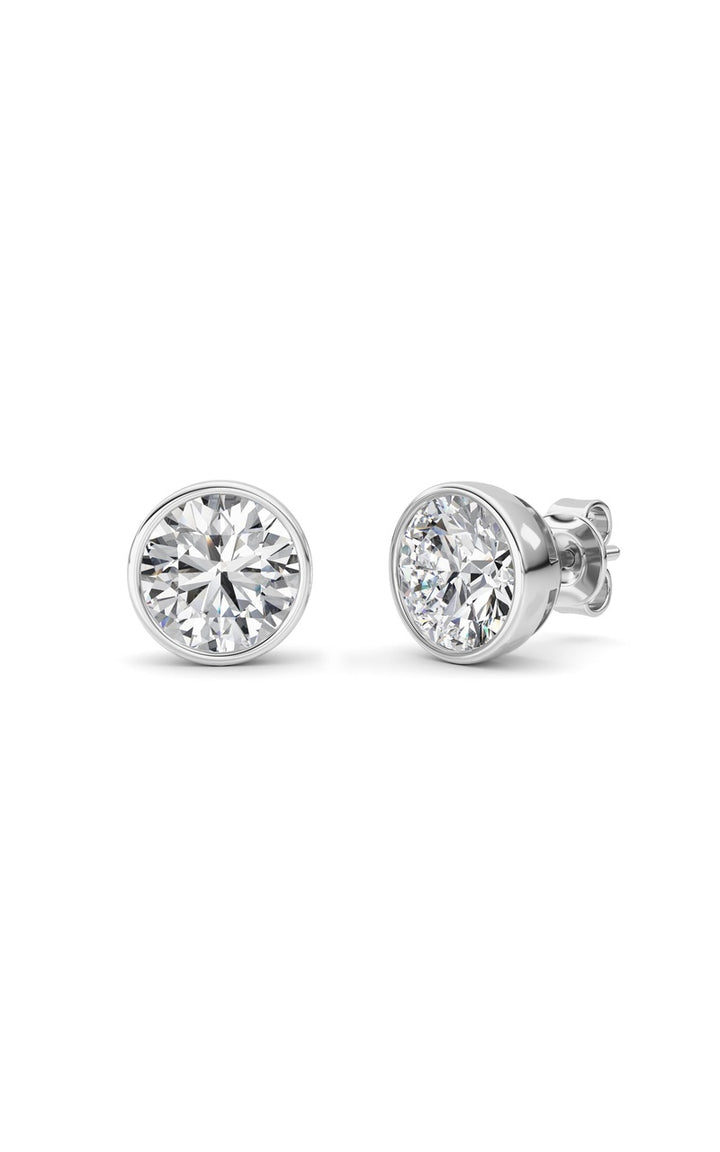 4CTW Round Shaped Lab Grown Diamond (F/VS) Earring in 14K White Gold