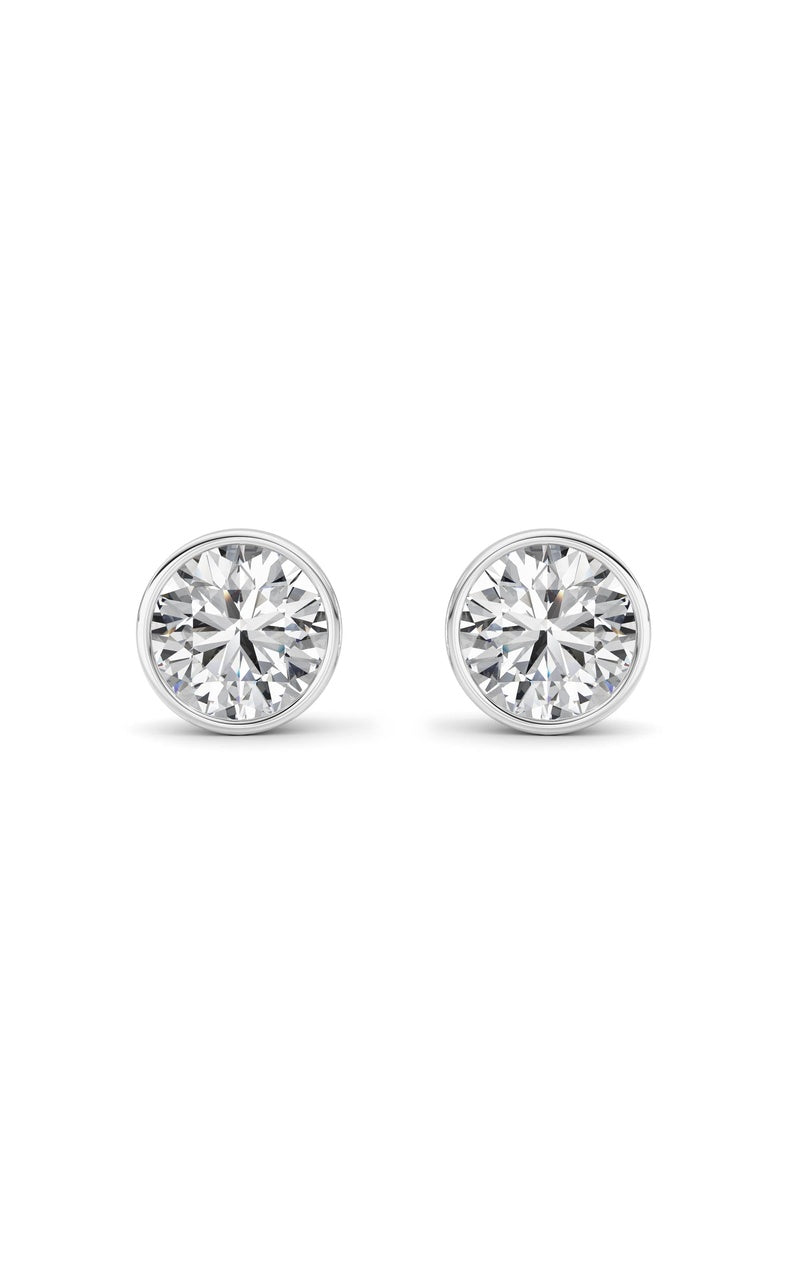 4CTW Round Shaped Lab Grown Diamond (F/VS) Earring in 14K White Gold