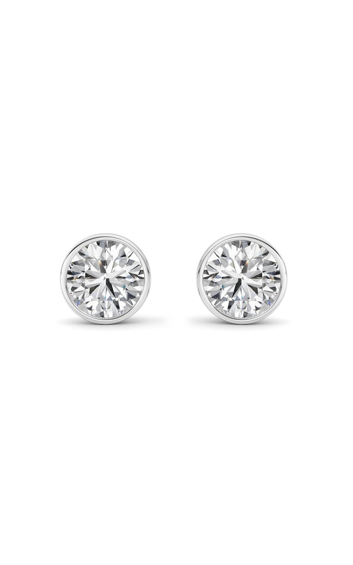 4CTW Round Shaped Lab Grown Diamond (F/VS) Earring in 14K White Gold