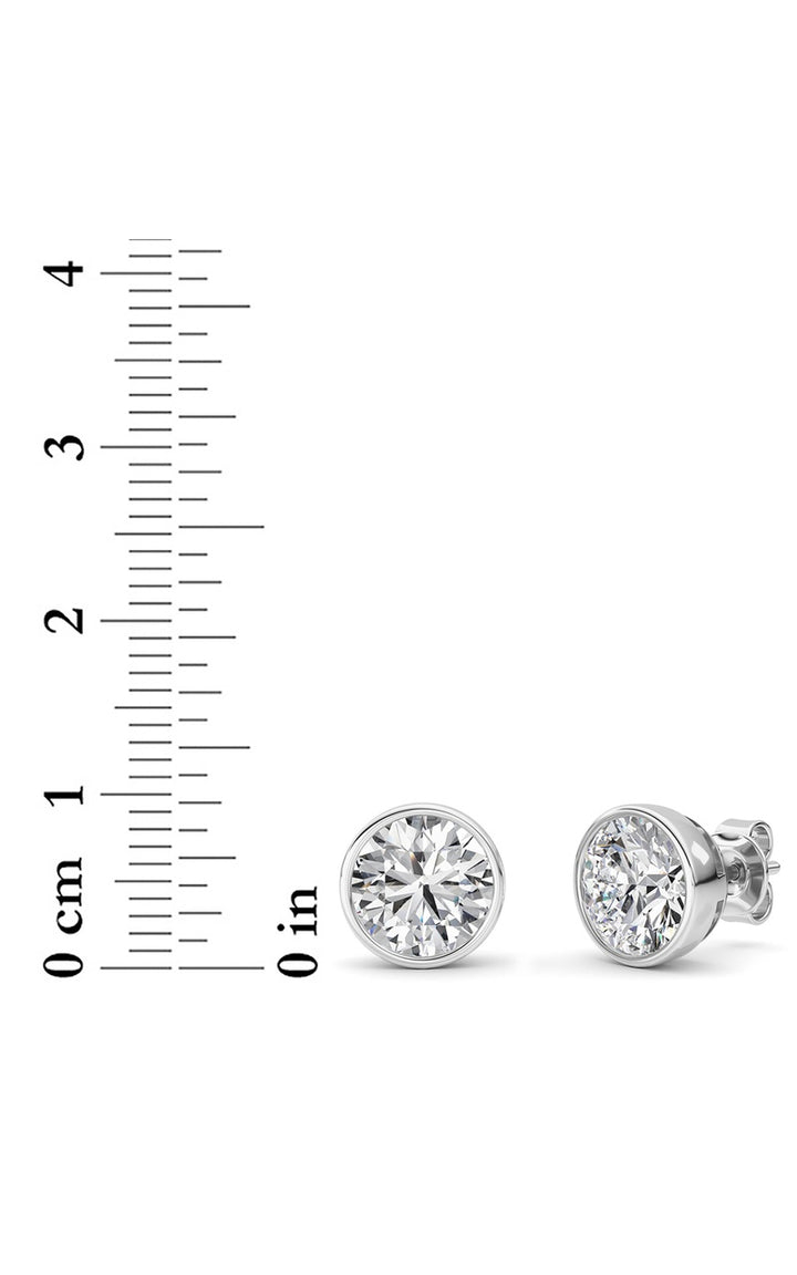 4CTW Round Shaped Lab Grown Diamond (F/VS) Earring in 14K White Gold
