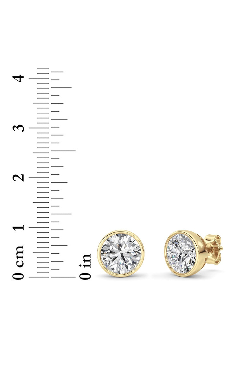 4CTW Round Shaped Lab Grown Diamond (F/VS) Earring in 14K White Gold