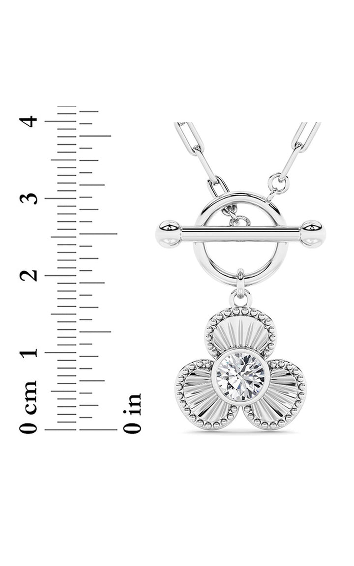 1CTW Round Shaped Lab Grown Diamond (F/VS) Necklace in 14K White Gold