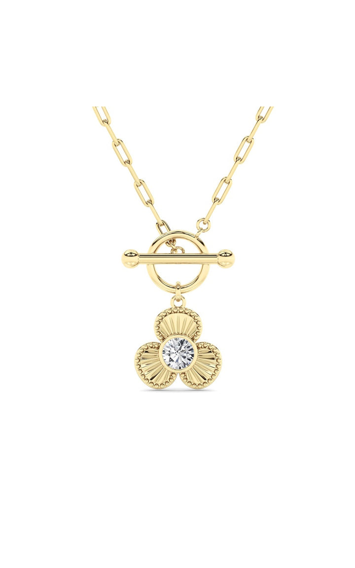 1CTW Round Shaped Lab Grown Diamond (F/VS) Necklace in 14K White Gold