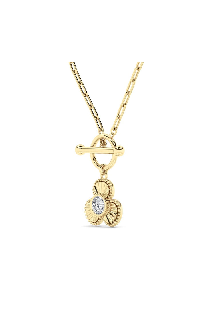 1CTW Round Shaped Lab Grown Diamond (F/VS) Necklace in 14K White Gold