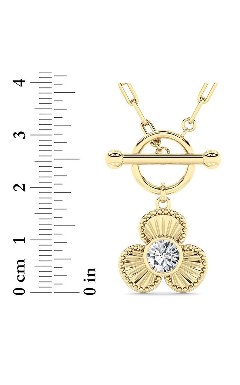 1CTW Round Shaped Lab Grown Diamond (F/VS) Necklace in 14K White Gold