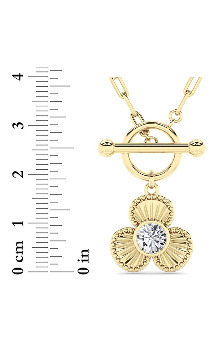 1CTW Round Shaped Lab Grown Diamond (F/VS) Necklace in 14K White Gold