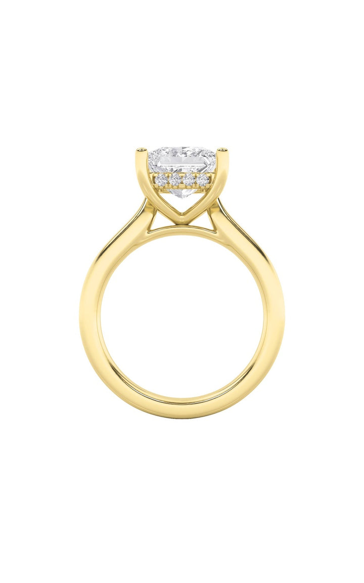 4CTW Princess Shaped Lab Grown Diamond (F/VS) Ring in 14K White Gold