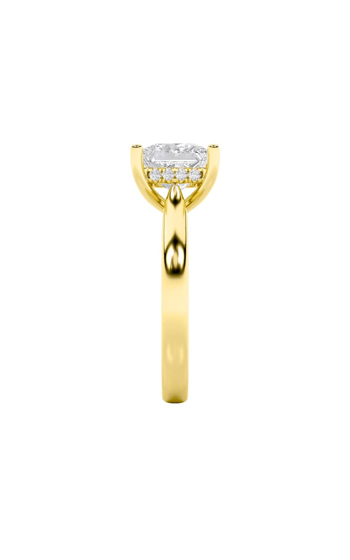 4CTW Princess Shaped Lab Grown Diamond (F/VS) Ring in 14K White Gold