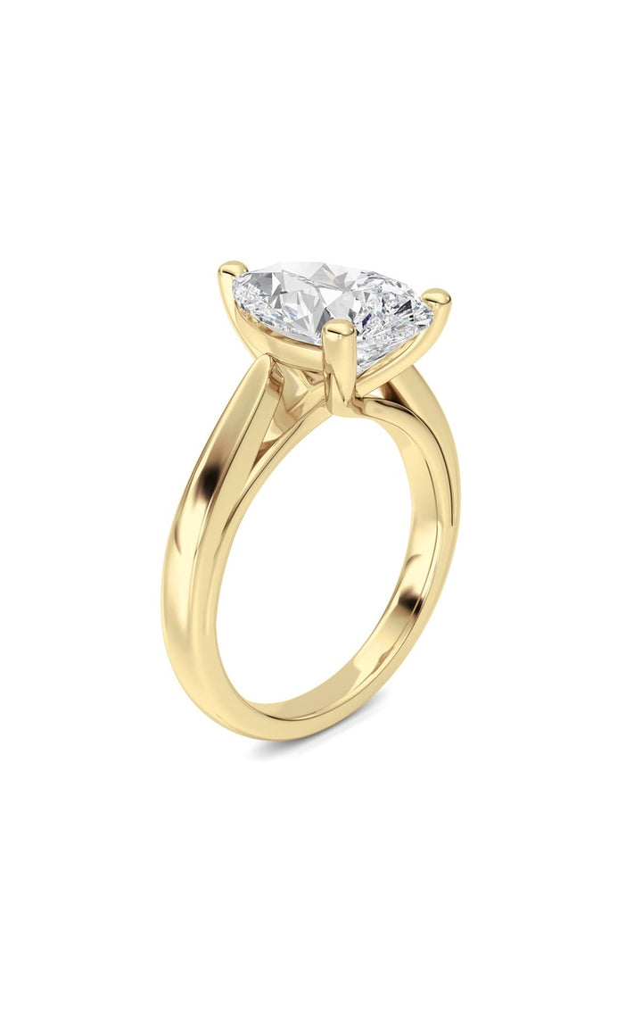 3CTW Pear Shaped Lab Grown Diamond (F/VS) Ring in 14K White Gold