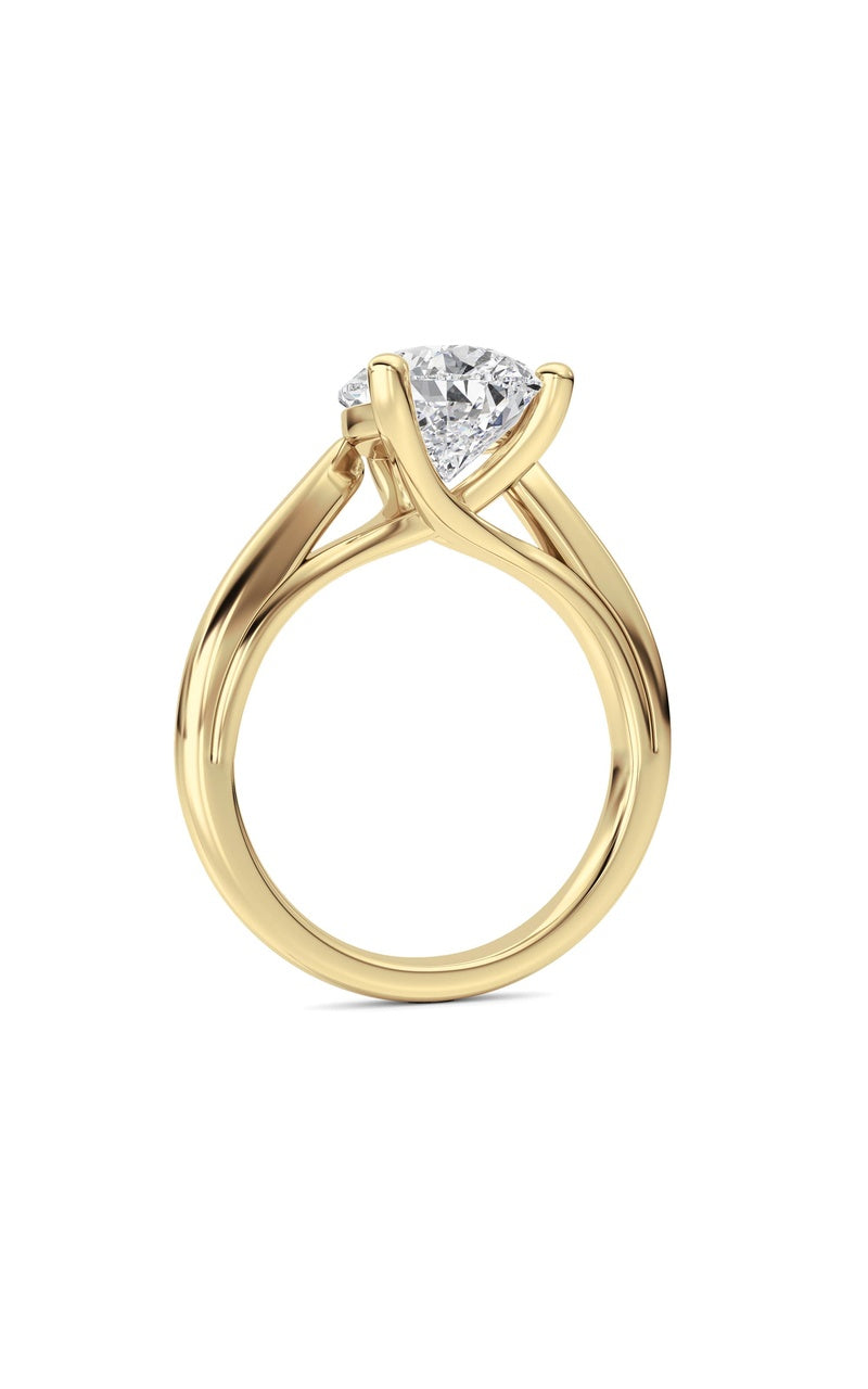 3CTW Pear Shaped Lab Grown Diamond (F/VS) Ring in 14K White Gold