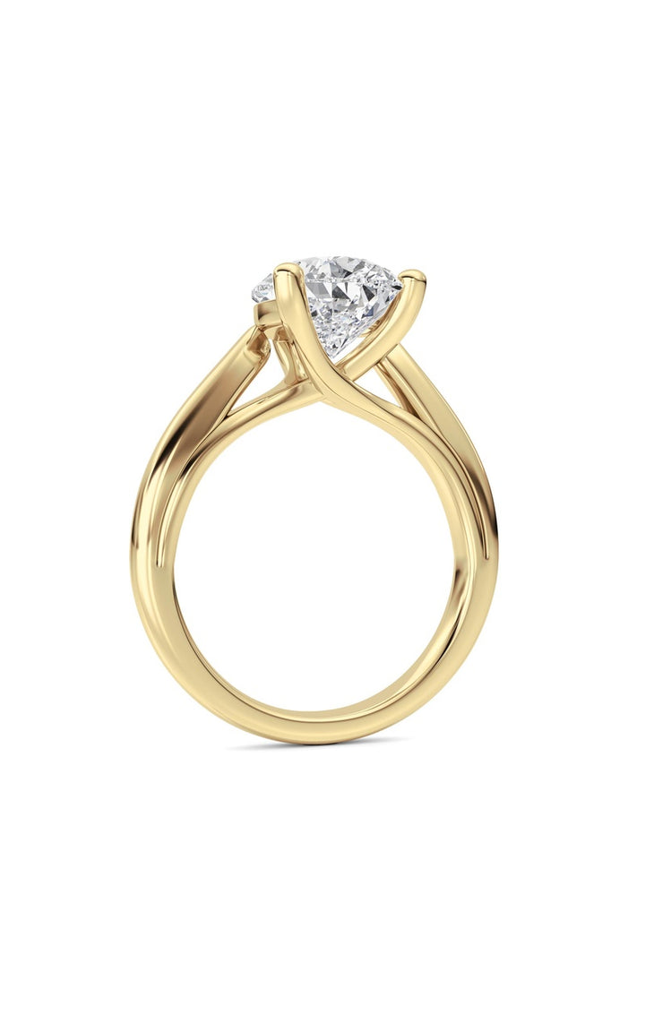 3CTW Pear Shaped Lab Grown Diamond (F/VS) Ring in 14K White Gold