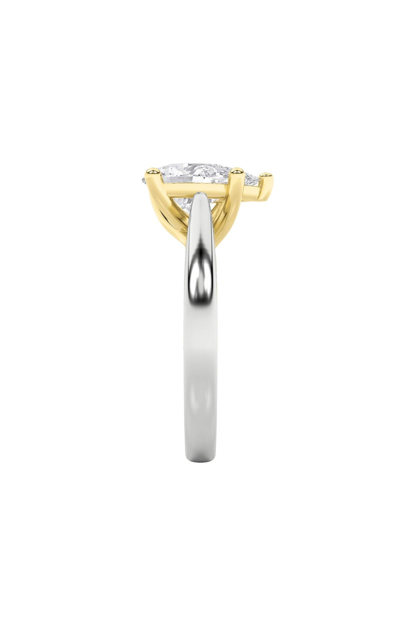 3CTW Pear Shaped Lab Grown Diamond (F/VS) Ring in 14K White Gold