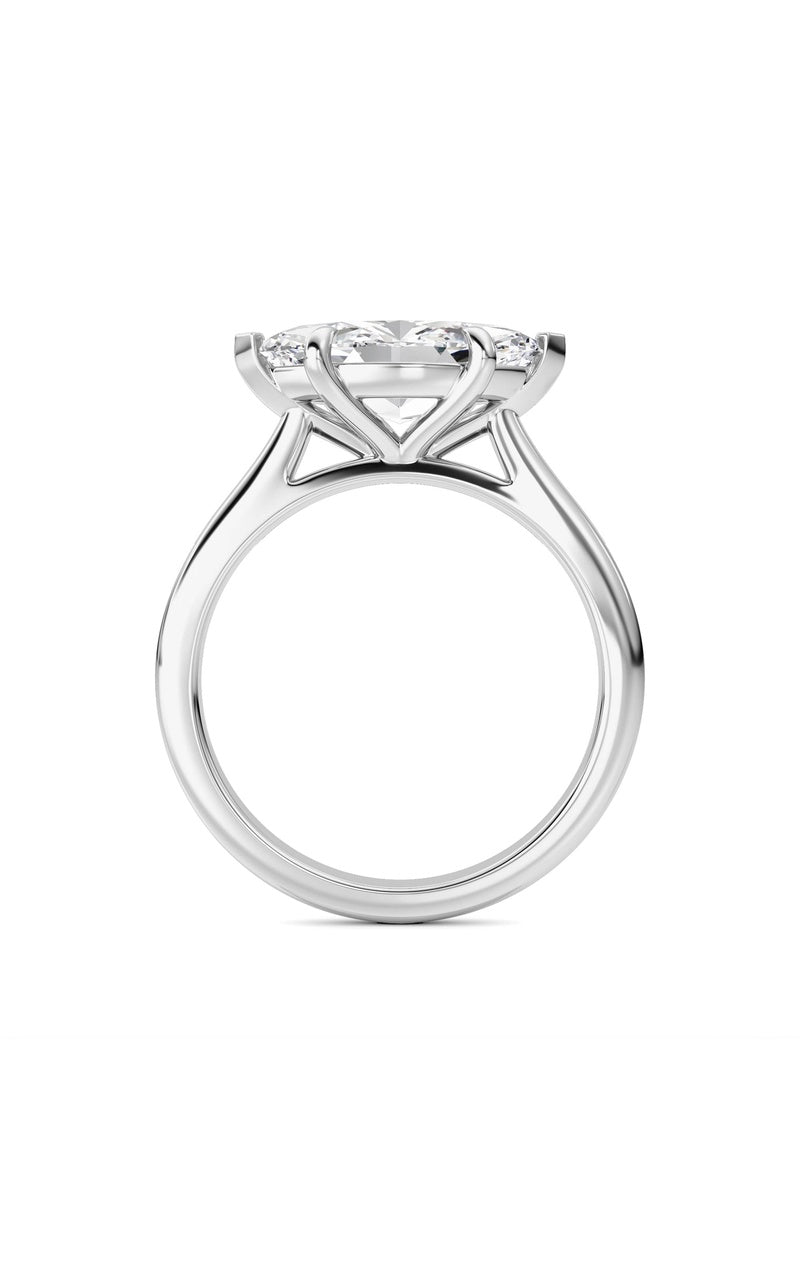 2CTW Marquise Shaped Lab Grown Diamond (F/VS) Ring in 14K White Gold