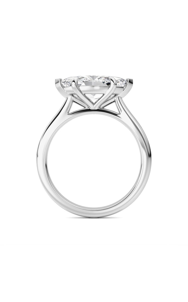2CTW Marquise Shaped Lab Grown Diamond (F/VS) Ring in 14K White Gold