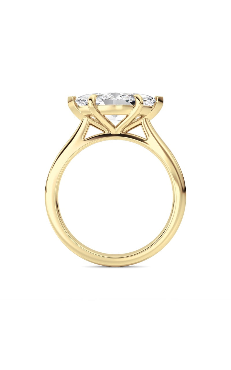 2CTW Marquise Shaped Lab Grown Diamond (F/VS) Ring in 14K White Gold
