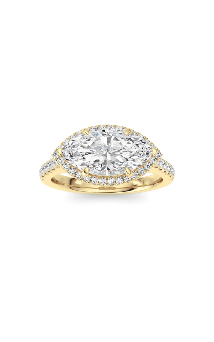 2CTW Marquise Shaped Lab Grown Diamond (F/VS) Ring in 14K White Gold
