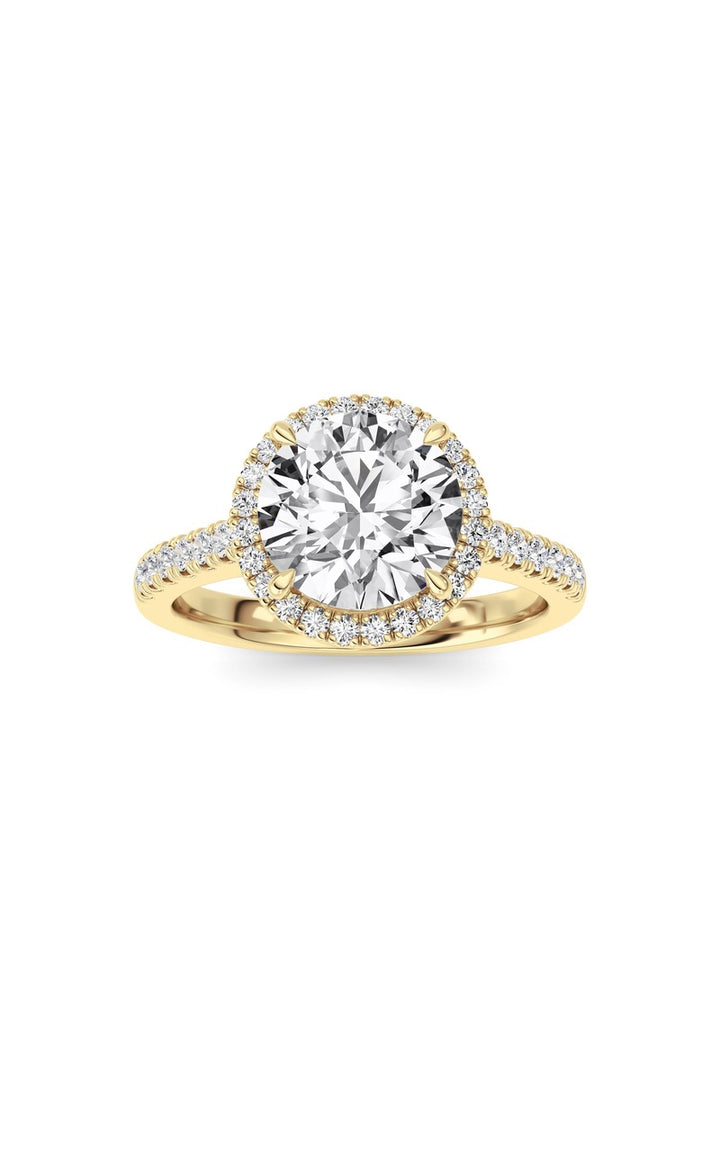 2CTW Round Shaped Lab Grown Diamond (F/VS) Ring in 14K White Gold