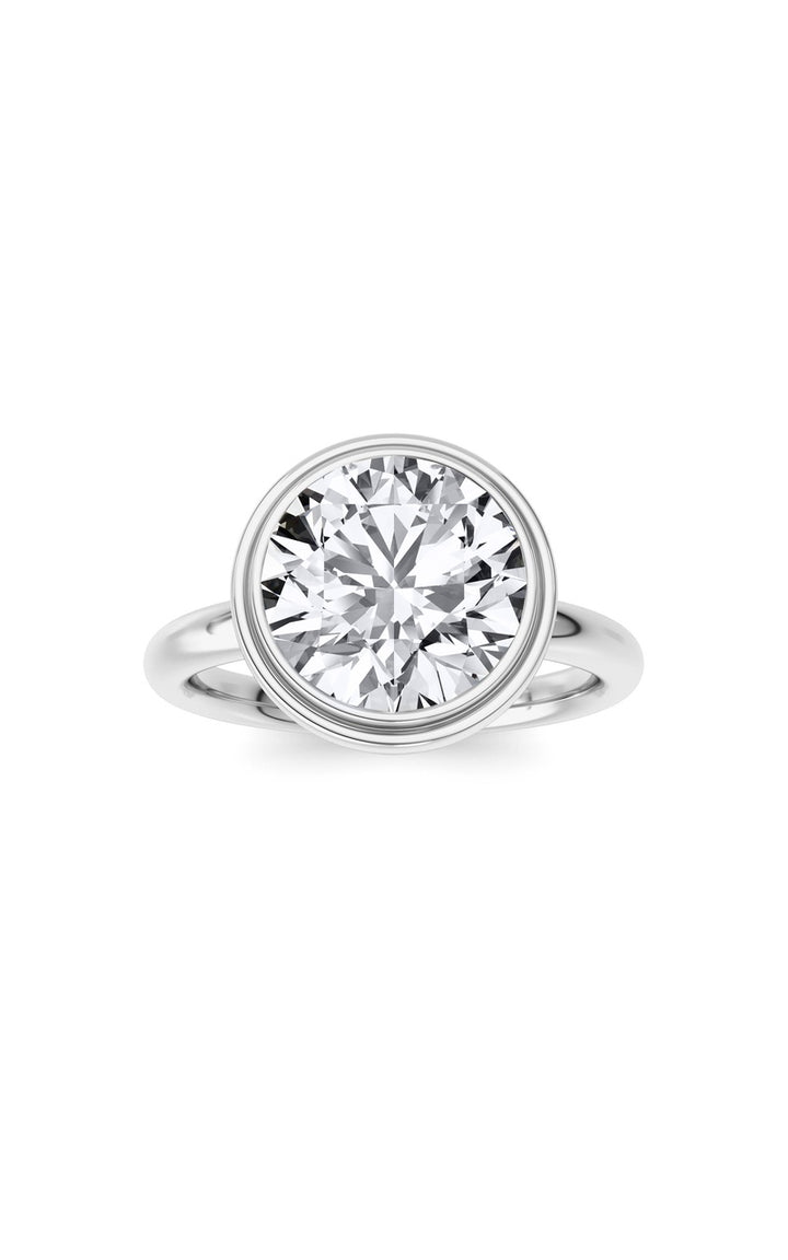 3CTW Round Shaped Lab Grown Diamond (F/VS) Ring in 14K White Gold
