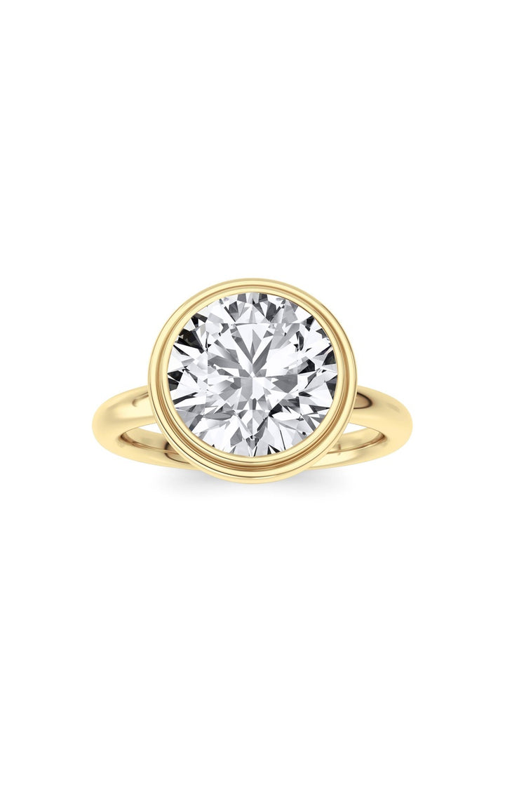 3CTW Round Shaped Lab Grown Diamond (F/VS) Ring in 14K White Gold