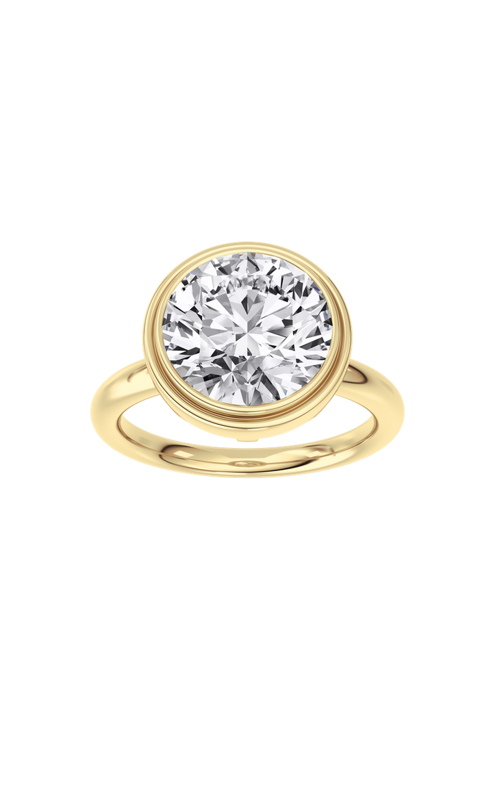 3CTW Round Shaped Lab Grown Diamond (F/VS) Ring in 14K White Gold