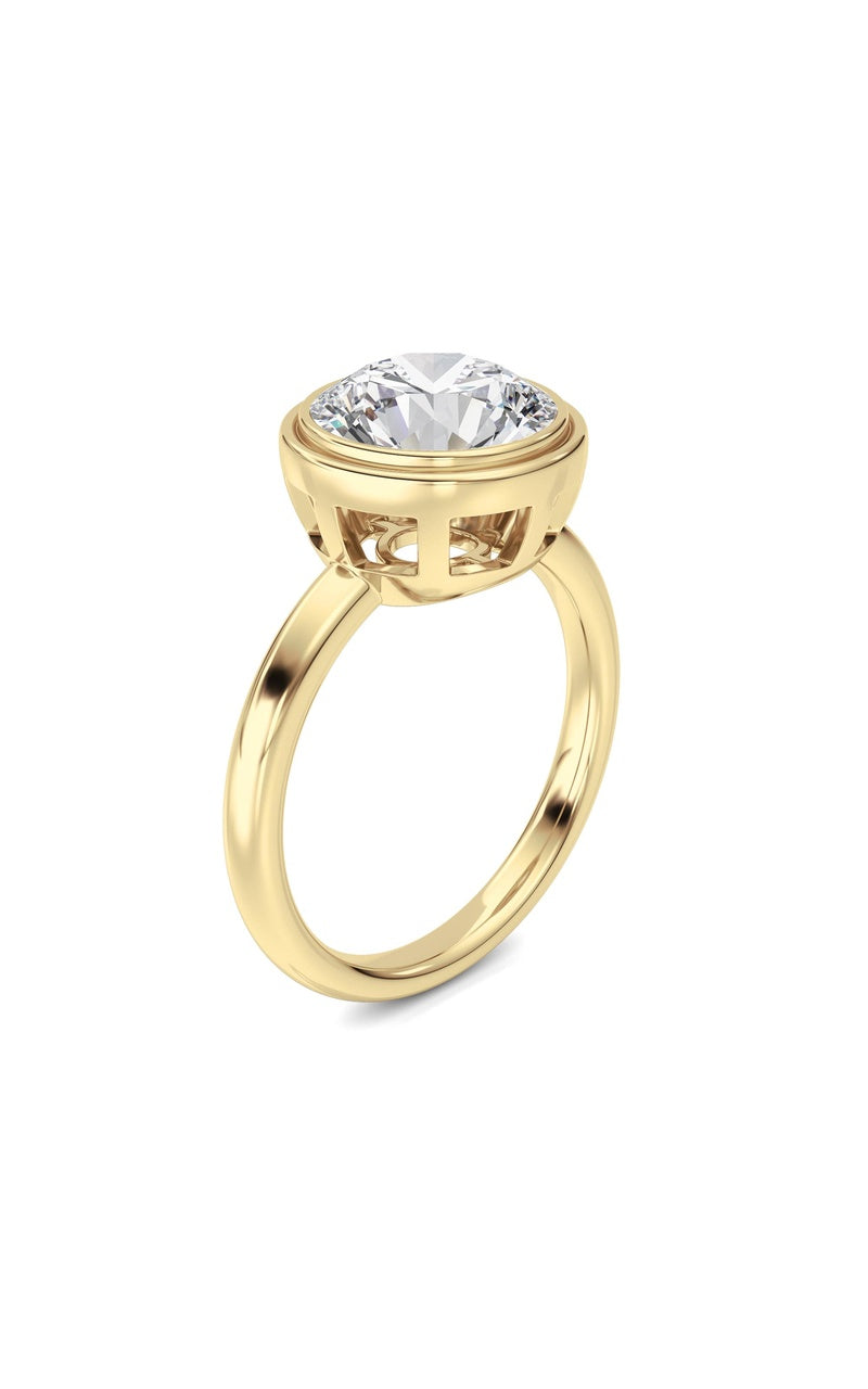 3CTW Round Shaped Lab Grown Diamond (F/VS) Ring in 14K White Gold