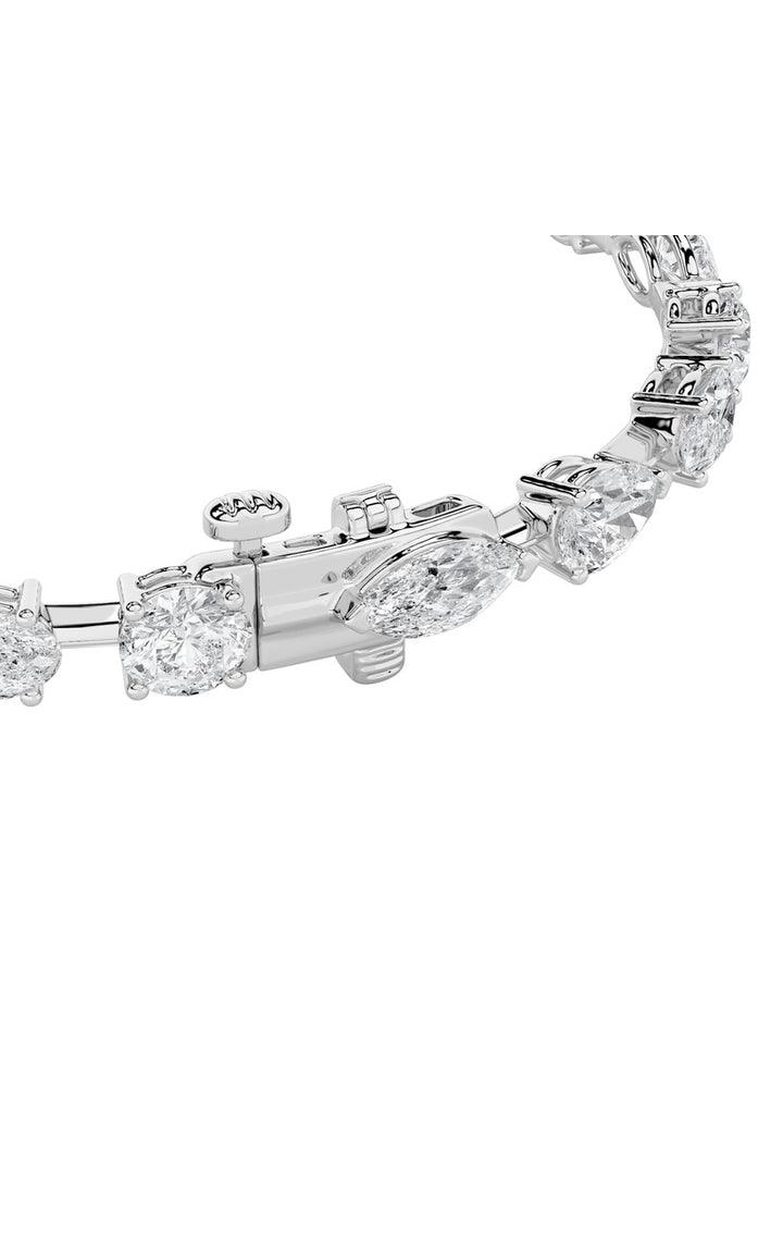 7Cttw Mix Shaped Lab Grown Diamond (F/VS) Bracelet in 14K Gold