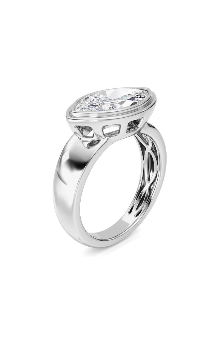 14K White Gold Ring KJ03334R.MQ-3-21F