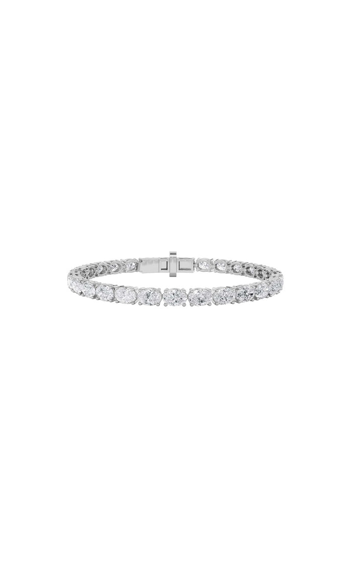 10.5Cttw Oval Shaped Lab Grown Diamond (F/VS) Classic Line Bracelet in 14K Gold
