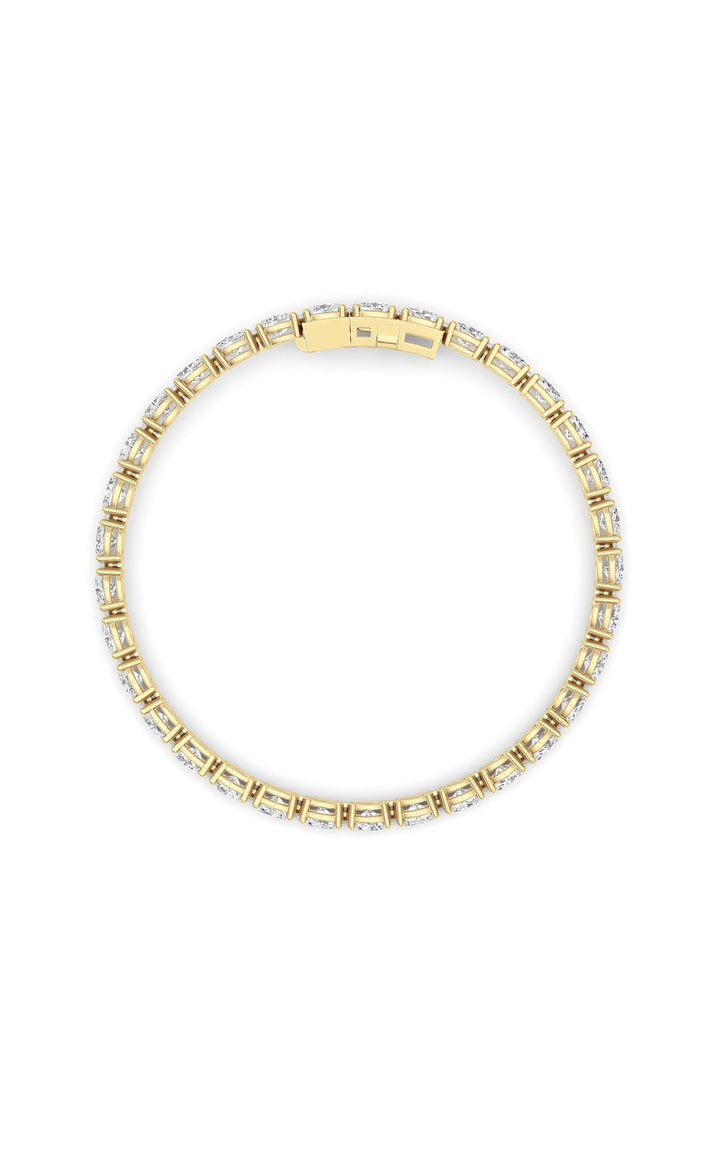 10.5Cttw Oval Shaped Lab Grown Diamond (F/VS) Classic Line Bracelet in 14K Gold